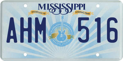 MS license plate AHM516