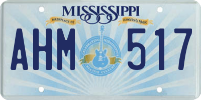 MS license plate AHM517