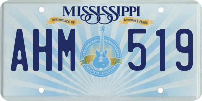 MS license plate AHM519