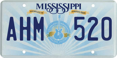 MS license plate AHM520