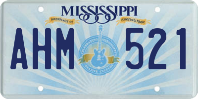 MS license plate AHM521