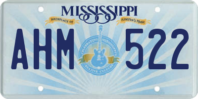 MS license plate AHM522