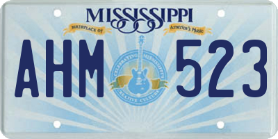 MS license plate AHM523