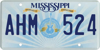 MS license plate AHM524