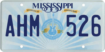 MS license plate AHM526