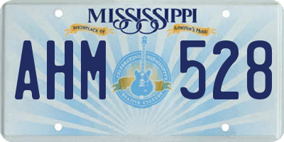 MS license plate AHM528