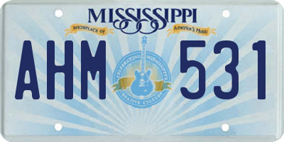 MS license plate AHM531