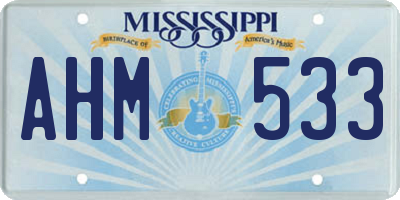 MS license plate AHM533