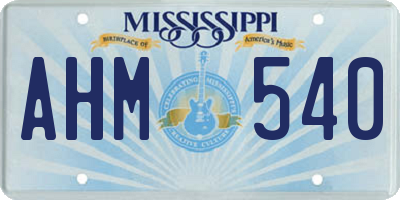 MS license plate AHM540