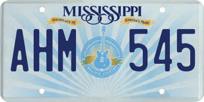 MS license plate AHM545