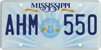 MS license plate AHM550