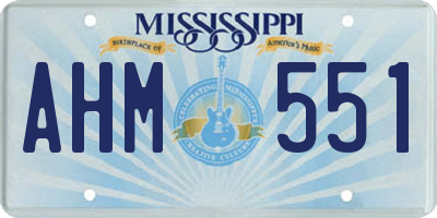 MS license plate AHM551
