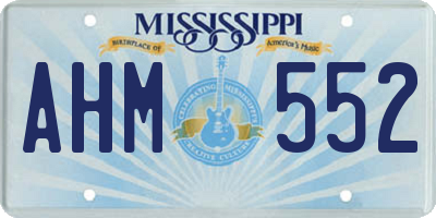 MS license plate AHM552