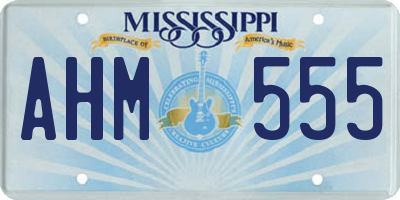 MS license plate AHM555