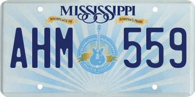 MS license plate AHM559