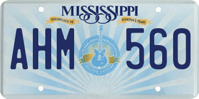 MS license plate AHM560