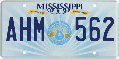 MS license plate AHM562
