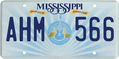 MS license plate AHM566