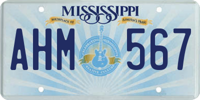 MS license plate AHM567