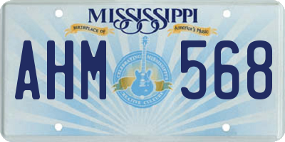 MS license plate AHM568