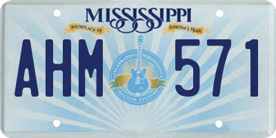 MS license plate AHM571