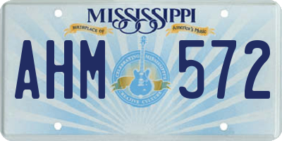 MS license plate AHM572