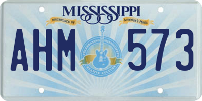 MS license plate AHM573