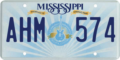 MS license plate AHM574