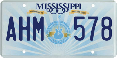 MS license plate AHM578