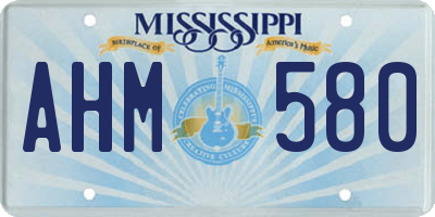 MS license plate AHM580