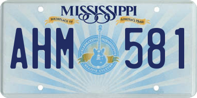 MS license plate AHM581