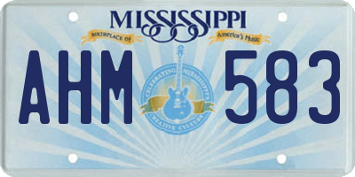 MS license plate AHM583