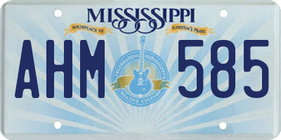 MS license plate AHM585