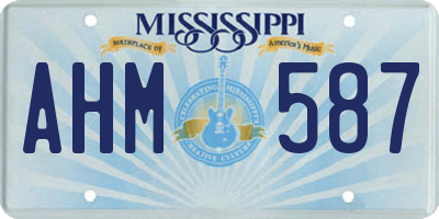 MS license plate AHM587
