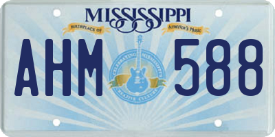MS license plate AHM588