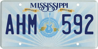 MS license plate AHM592