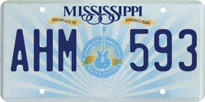 MS license plate AHM593