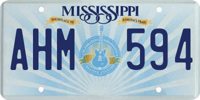 MS license plate AHM594