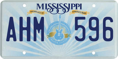 MS license plate AHM596