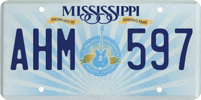 MS license plate AHM597