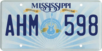 MS license plate AHM598