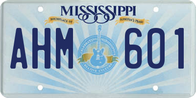 MS license plate AHM601