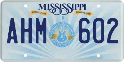MS license plate AHM602