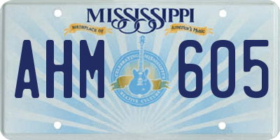 MS license plate AHM605