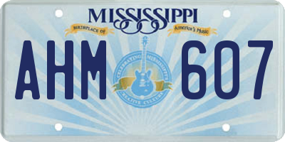 MS license plate AHM607