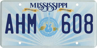 MS license plate AHM608