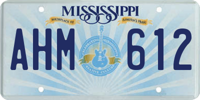 MS license plate AHM612