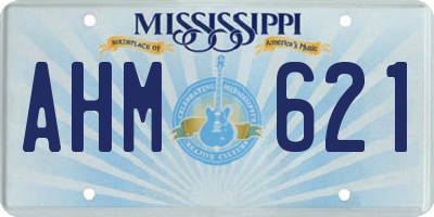 MS license plate AHM621