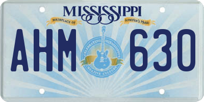 MS license plate AHM630