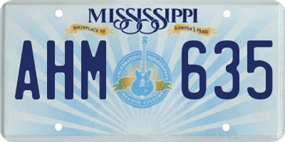 MS license plate AHM635